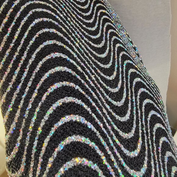 Vintage Ronni Nicole Dress Sz 10 Rainbow Sparkle Backless Party Slinky Black - Picture 8 of 11